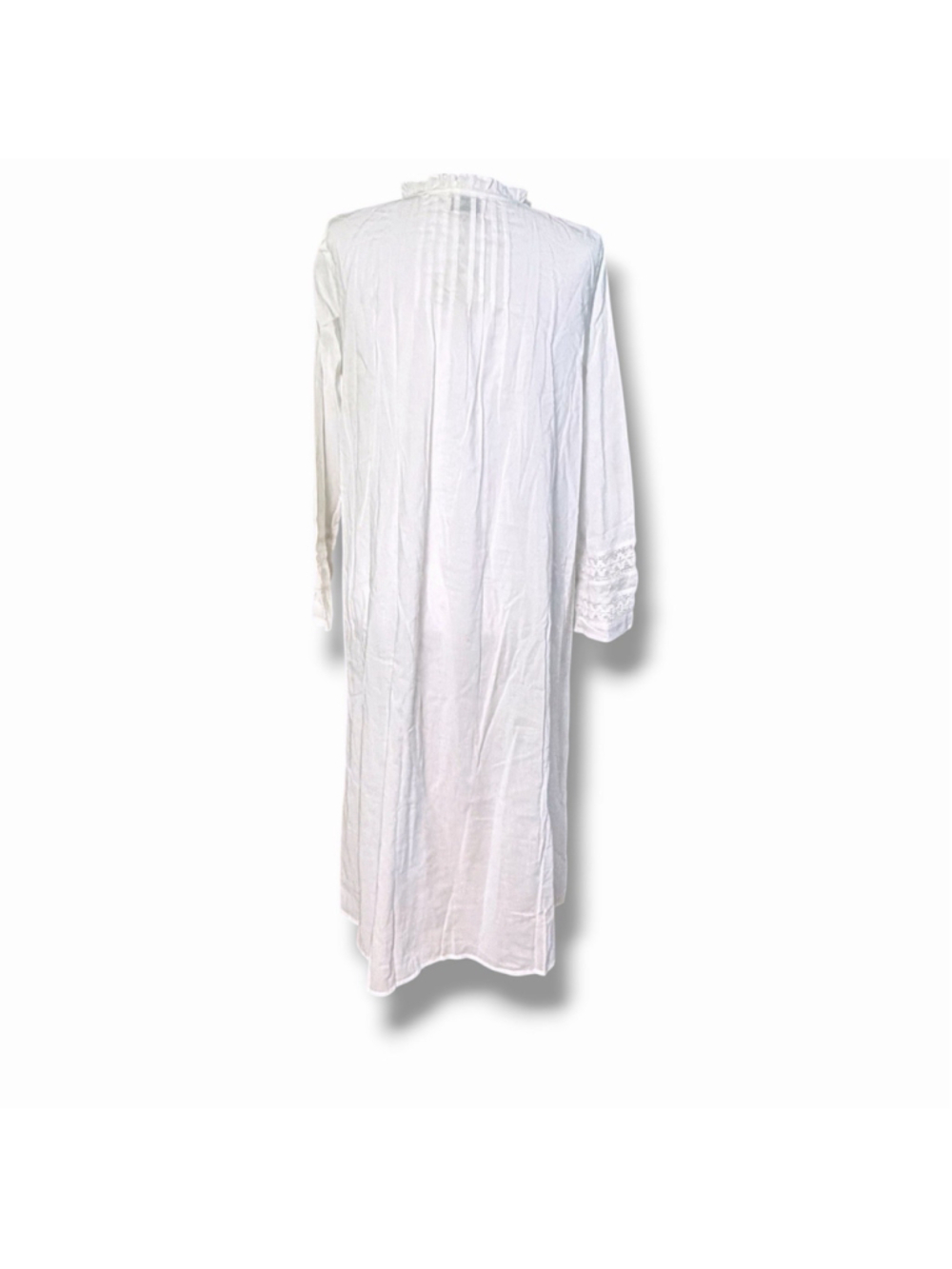 Powell Craft NWT O/S White Barbara Long Sleeve Eyelet Nightdress Frill Collar - Picture 2 of 11